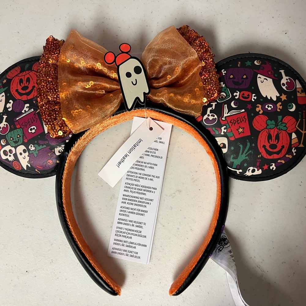 Halloween 2022 Disney ears.  The ghost glows in the dark!